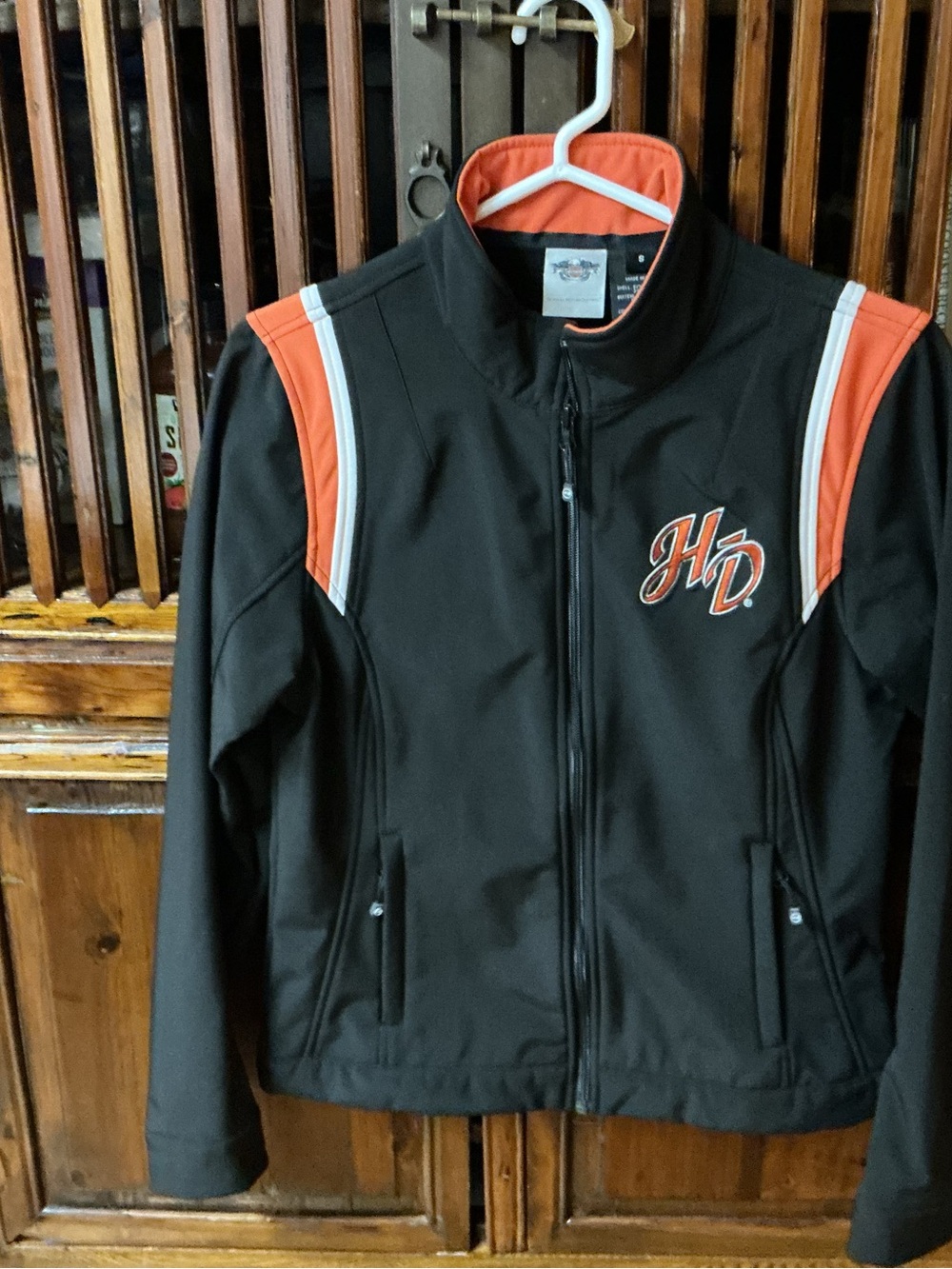 Harley-Davidson Black Jacket with Orange and White Trim